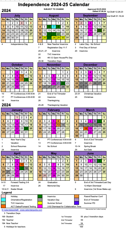 District Calendar 2024-25